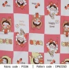 ผ้าพิมพ์ตารางBear(ชมพู) 