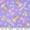 ผ้าพิมพ์ Bear Sweet(ม่วง) 
