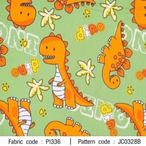 ผ้าพิมพ์ Dino kiku(เขียว)