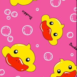 ผ้าพิมพ์Duckkie(ชมพู)