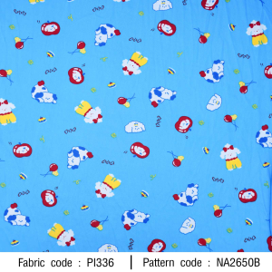 ผ้าพิมพ์พุดเดิ้ลแอปเปิ้ล(ฟ้า)