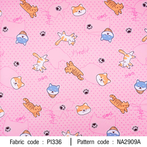 ผ้า Dog&Cat(ชมพู) - primary