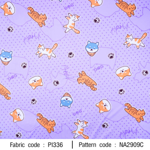 ผ้า Dog&Cat(ม่วง) - primary