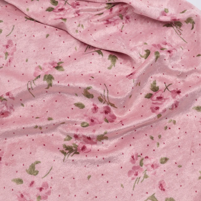 ผ้า Velour(ลายดอกไม้)