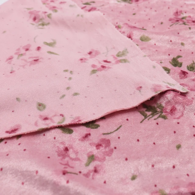 ผ้า Velour(ลายดอกไม้)