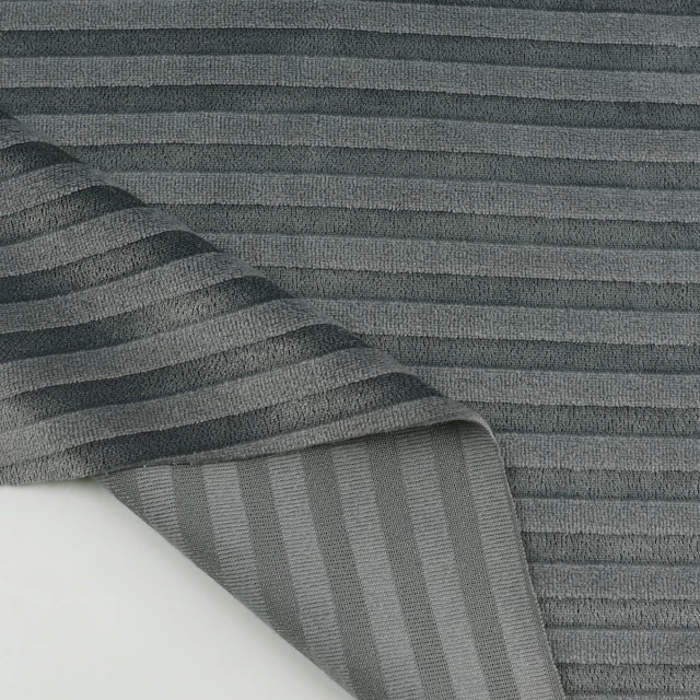 ผ้ากำมะหยี่ ร่องกลาง(เทา)