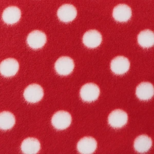 ผ้าทอยฟลีซ (ลายจุดขาว-แดง)