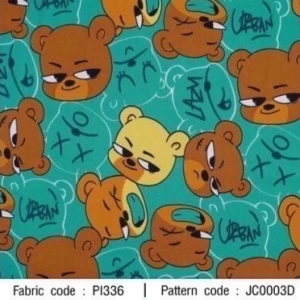 ผ้าพิมพ์ Angry Bear(เขียว) - primary