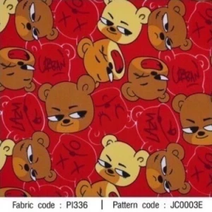 ผ้าพิมพ์ Angry Bear(แดง) - primary