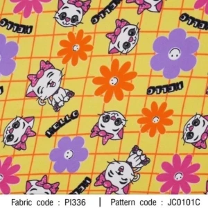 ผ้าพิมพ์ Baby Cat(เหลือง) - primary