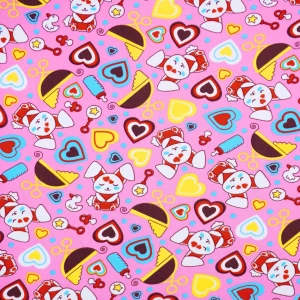 ผ้าพิมพ์ Baby Rabbit (ชมพู) - primary