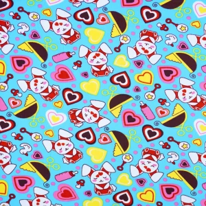 ผ้าพิมพ์ Baby Rabbit (ฟ้า) - primary