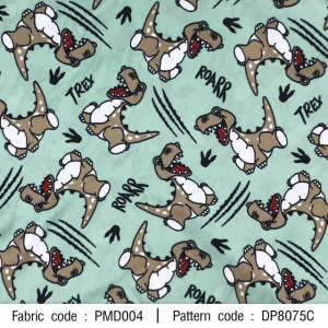 ผ้าพิมพ์ Baby T Rex(เขียว) - primary