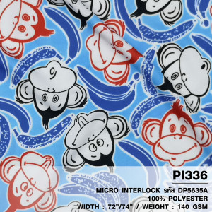 ผ้าพิมพ์ Banana Mankey(ฟ้า)