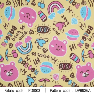 ผ้าพิมพ์ Bear Balloon(เหลือง) - primary