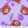 ผ้าพิมพ์ Bear happy(ม่วง) 