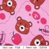 ผ้าพิมพ์ Bear happy(ชมพู) 