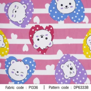 ผ้าพิมพ์ Bear in love(ชมพู) - primary
