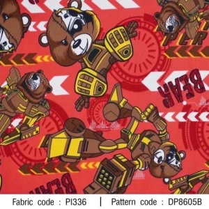 ผ้าพิมพ์ BEAR ROBOT(แดง) - primary