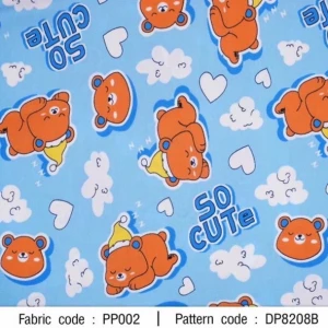ผ้าพิมพ์ Bear So Cute(ฟ้า) - primary