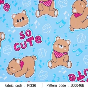 ผ้าพิมพ์ Bear So Cute(ฟ้า) - primary