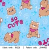 ผ้าพิมพ์ Bear So Cute(ฟ้า) รูปที่ 0