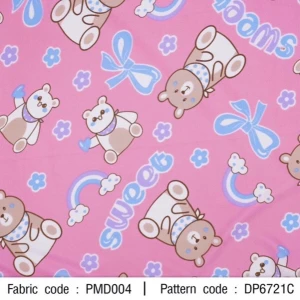 ผ้าพิมพ์ Bear Sweet(ชมพู) - primary