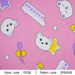 ผ้าพิมพ์ BearBus(ชมพู) - primary