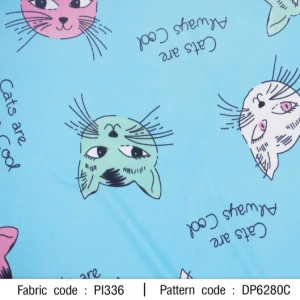 ผ้าพิมพ์ Cat Always(ฟ้า) - primary