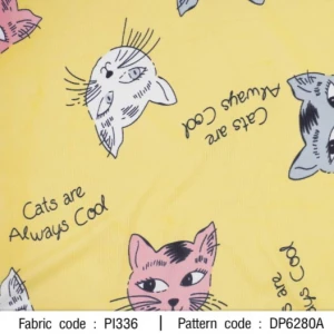 ผ้าพิมพ์ Cat Always(เหลือง) - primary