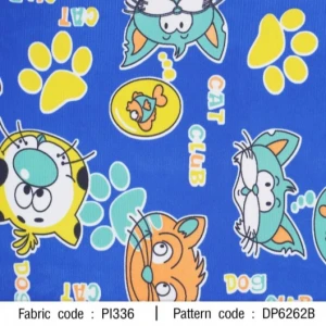 ผ้าพิมพ์ Cat Club(น้ำเงิน) - primary