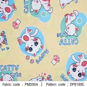 ผ้าพิมพ์ Catty Cute(เหลือง) - primary