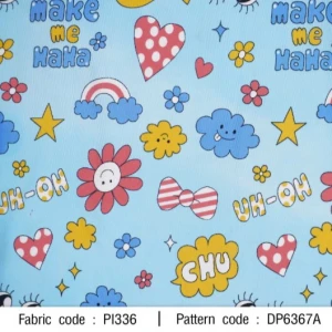 ผ้าพิมพ์ Cheer Up(ฟ้า) - primary