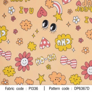 ผ้าพิมพ์ Cheer Up(ส้ม) - primary