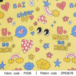 ผ้าพิมพ์ Cheer Up(เหลือง) - primary