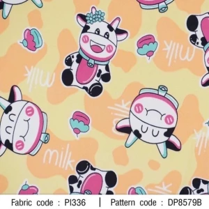 ผ้าพิมพ์ Cow Milk(เหลือง) - primary