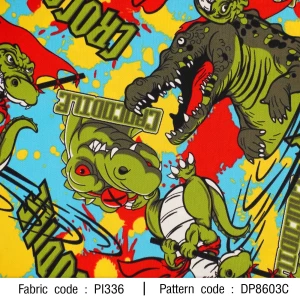 ผ้าพิมพ์ Crocodile(ฟ้า) - primary