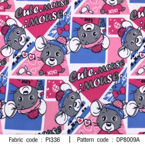 ผ้าพิมพ์ Cute Mouse(ชมพู) - primary