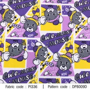 ผ้าพิมพ์ Cute Mouse(ม่วง) - primary