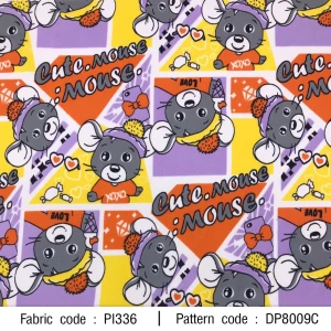 ผ้าพิมพ์ Cute Mouse(ส้ม) - primary