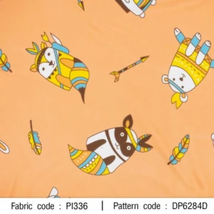 ผ้าพิมพ์ Cute Tribe(ส้ม) - primary