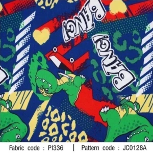 ผ้าพิมพ์ Dino Bang(กรม) - primary