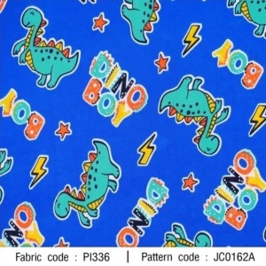 ผ้าพิมพ์ Dino Boy(น้ำเงิน) - primary