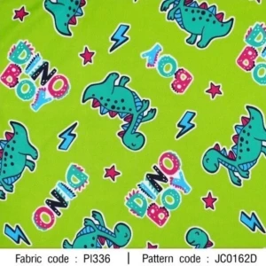 ผ้าพิมพ์ Dino Boy(เขียว) - primary