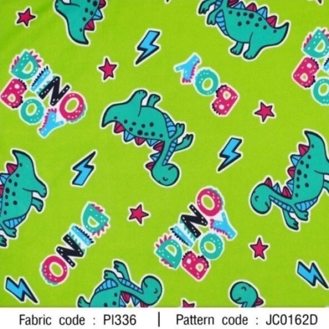 ผ้าพิมพ์ Dino Boy(เขียว)