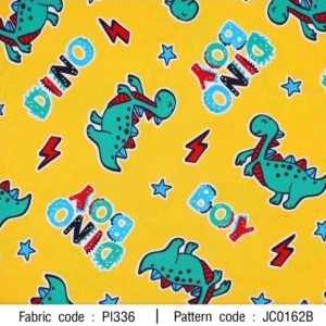 ผ้าพิมพ์ Dino Boy(เหลือง) - primary