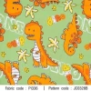ผ้าพิมพ์ Dino kiku(เขียว) 