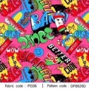ผ้าพิมพ์ Dino Party(ชมพู) - primary
