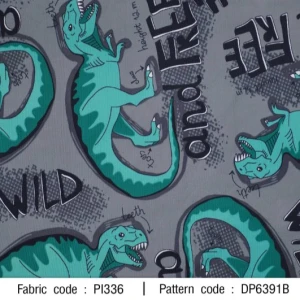ผ้าพิมพ์ Dino Wild(เทา) - primary