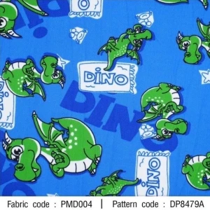 ผ้าพิมพ์ Dinogon(น้ำเงิน) - primary